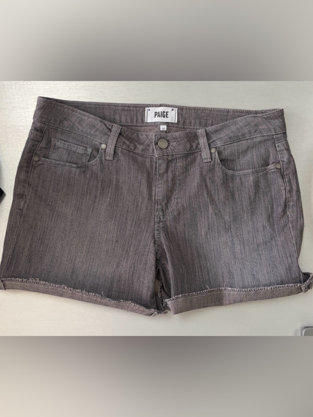 PAIGE Gray Rolled-Hem shorts 28